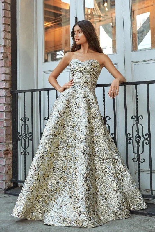 Cinderella Divine KC19064 Long Metallic Prom Dress Formal Evening Gown Gothic unclassified dresses